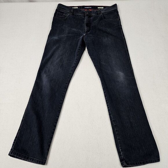 Alberto T400 Jeans 36x34 Daak Blue Stone Pipe Modern Fit Straight Leg Stretch - Picture 1 of 10